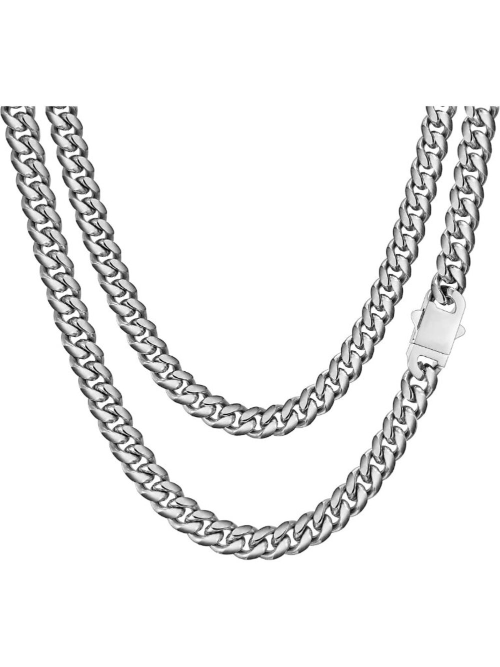 Cuban Link Chain Necklace for Men & Women - Gold/Silver Stainless Steel, 18-30